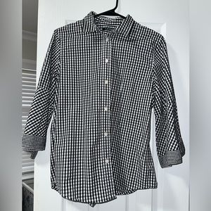 Ralph Lauren’s Checkered black/white blouse! Size L